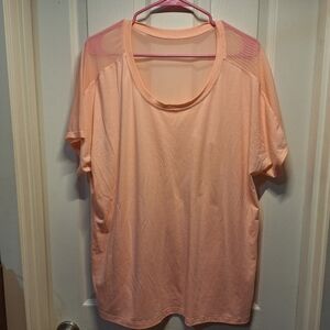 Peach Athletic T-Shirt with Mesh Back - Women's 2X